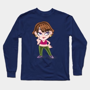 beautiful girls - cartoon character for young girls (choose your twin) Long Sleeve T-Shirt